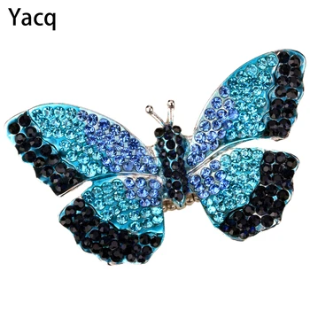 

Yacq Butterfly Stretch Ring Scarf Clasp Summer Fashion Jewelry Gifts for Women Girls Crystal Gold Silver Color Dropshipping