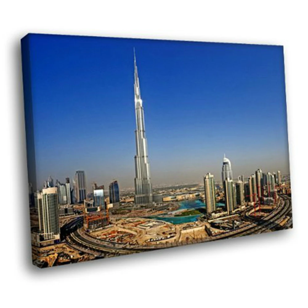 

Burj Khalifa Tower Dubai Skyscraper Landscape Picture Wall Art for Bedroom Office Home Decor Cityscape Poster Artwork Dropship