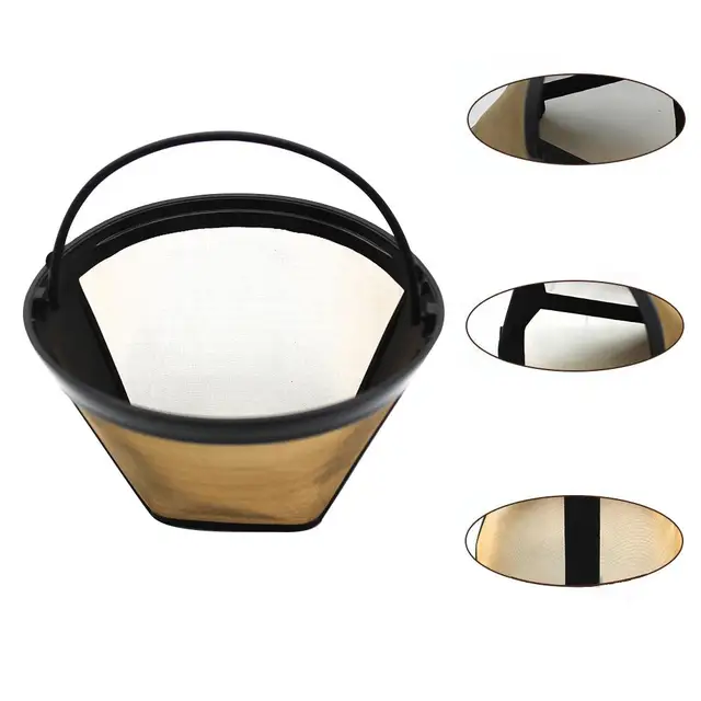 Best Offers 1Pc New Stainless Steel Reusable Cone Shaped Coffee Filter Strainer dolce gusto Home Kitchen Tool Coffee Accessories