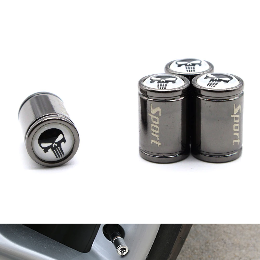 4 Pcs/Set Copper Chrome Tire Valve Stem Cap Tire Wheel Stem Air Valve Caps for Auto Carsin