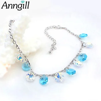 

Luxury Crystal From Swarovski Bracelets For Women Silver color Bracelets & Bangles Femme Wedding Jewelry Trendy Summer Bracelet