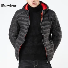 ISurvivor мужские зимние хлопковые куртки с капюшоном пальто парки мужские повседневные Модные приталенные куртки большого размера Hombre Jaqueta мужские