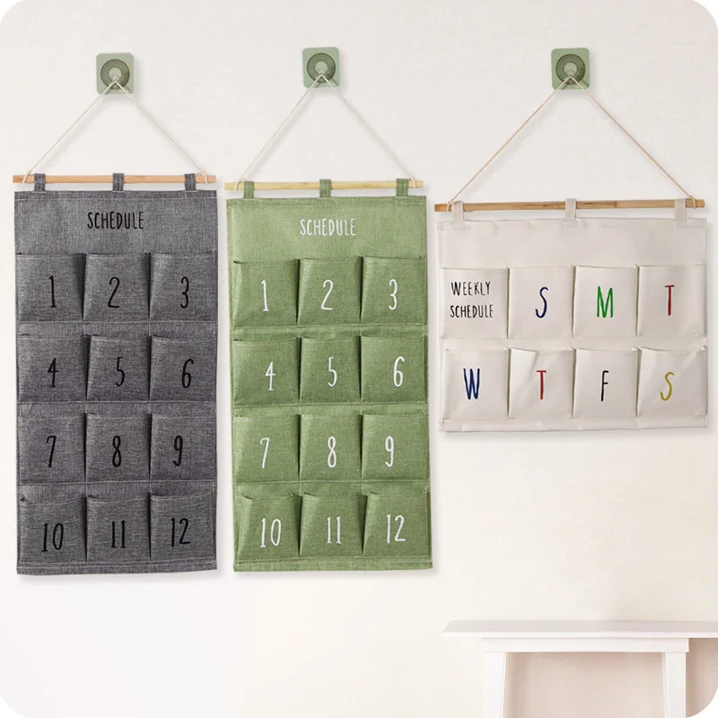 

8 - 12 grids Cloth Closet Storage Pouch behind door wall mounted storage bag Hanging organizer for Socks Bra Underwear