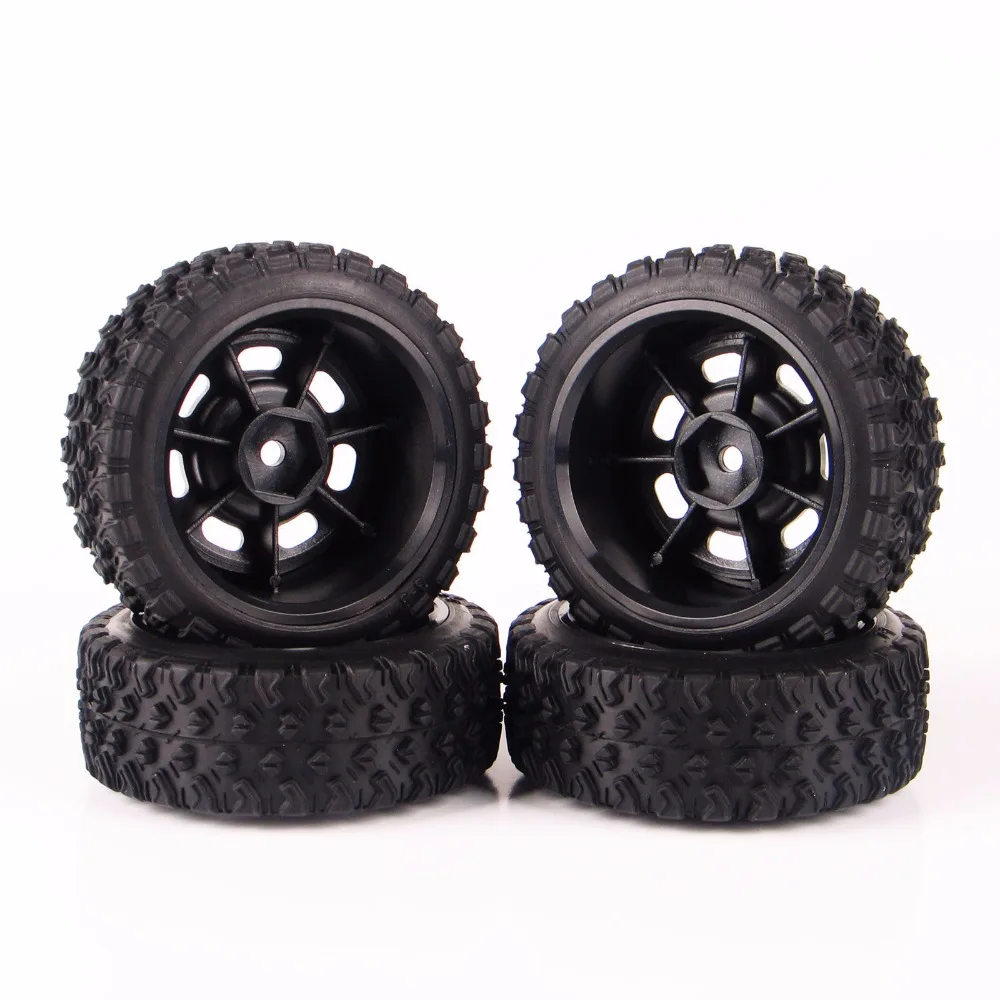

4Pcs/Set 1:10 Rally Racing Car Rubble Tires HSP RC 1/10 Tires Wheels and Rims Set For 1:10 RC Racing Car