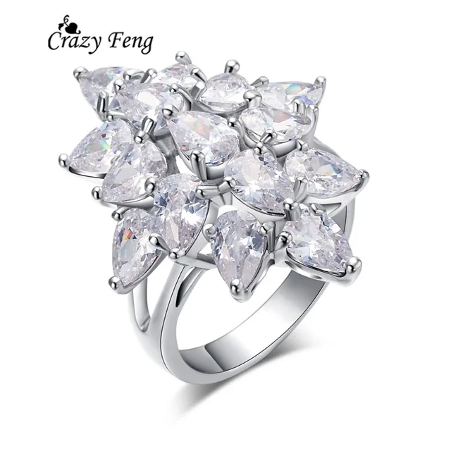 high quality geometric heart lover wedding rings sliver color party jewelry for girl gift cz crystal rings for women - Girl Wedding Rings high quality geometric heart lover wedding rings sliver color party jewelry for girl gift cz crystal rings for women - Girl Wedding Rings