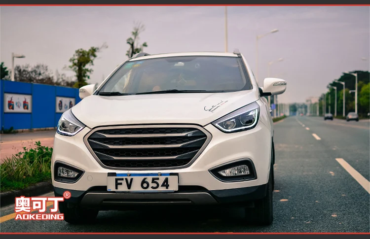 Головной светильник s для автомобиля hyundai IX35 2010- новинка Tucson DRL Дневной ходовой светильник светодиодный Биксеноновая лампа противотуманный светильник s автомобильные аксессуары