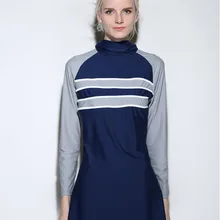 Лидер продаж женские Лоскутные Буркини мусульманин купальники женские солнцезащитный крем пляжная с длинным рукавом ванный комплект с капюшоном топы и штаны