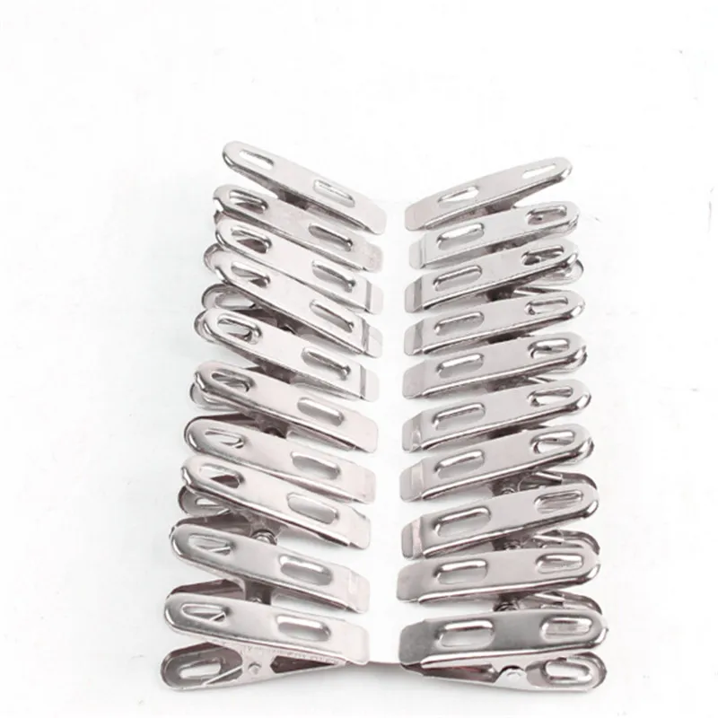 

20 pcs/pack High Quality Clip Stainless Steel Strong Clip Clothes Socks Windproof Drying Clip Outdoor Clothes Clip Home Supplies