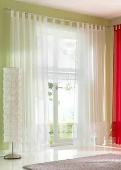 

(a pair) Fashion skirt style bedroom living room sheer window curtains Hight quality Terylene yarn fabric