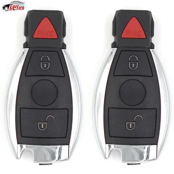 

KEYECU 2 Pcs/lot New Replacement Remote Car Key Fob 2+1Button 433MHz NEC Chip for Mercedes-Benz BAG 2000+