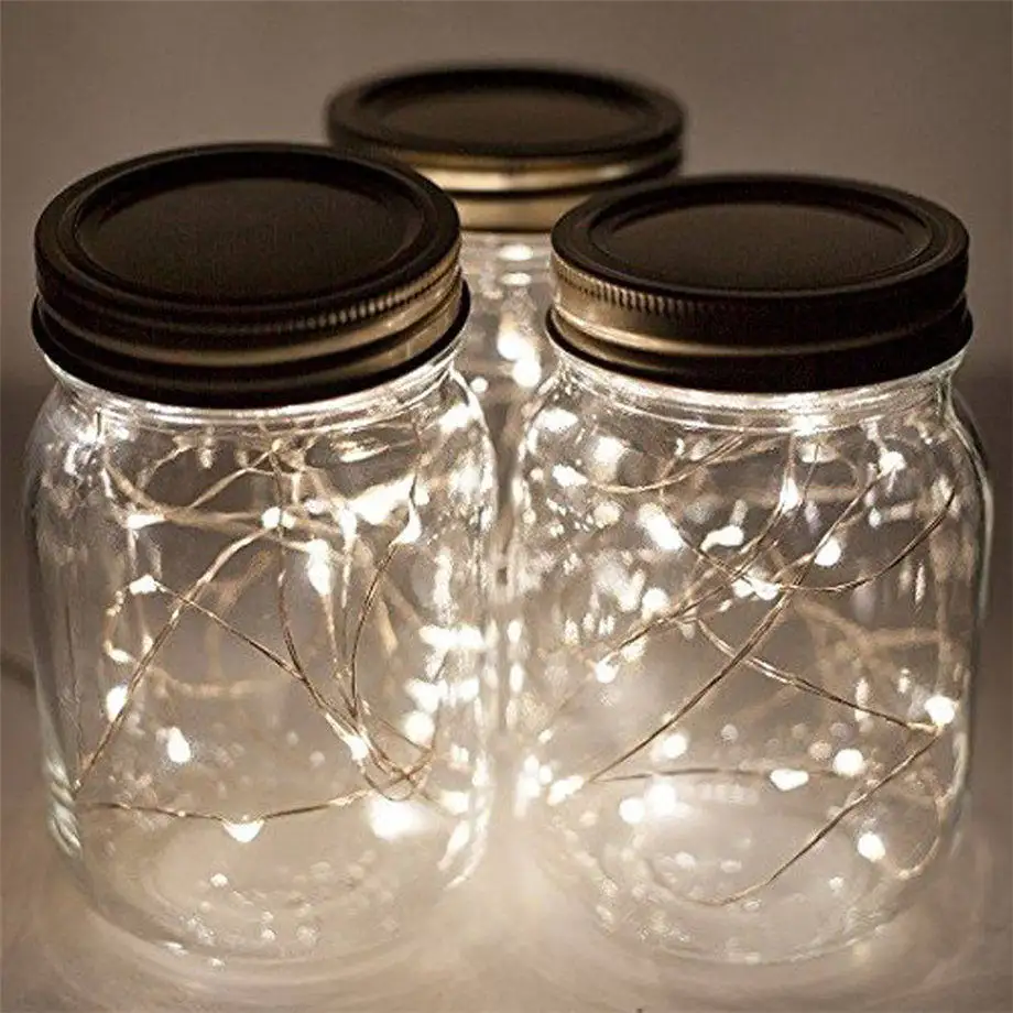 Открытый солнце стекло Mason Jar с интегрированной солнечной панелью и светодиодами для освещения для вечерние украшения дропшиппинг июля#1 - Испускаемый цвет: as photo show