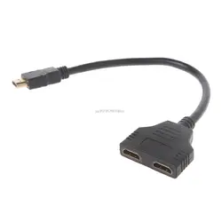 HDMI сплиттер кабель 1 штекер до 2 двойной Женский адаптер конвертер 720 P 1080i 1080 P