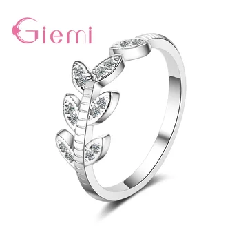 

Big Discount Leaves Shape 925 Sterling Silver Ring For Most Fingers Female Jewelry for Dance/Party/Engagement Free Shipping