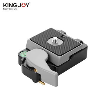 

KINGJOY Quick Release Mount Base with Quick Release QR Plate via 1/4+3/8"Screw for Tripod Ballhead for Camera Camcorder DSLR