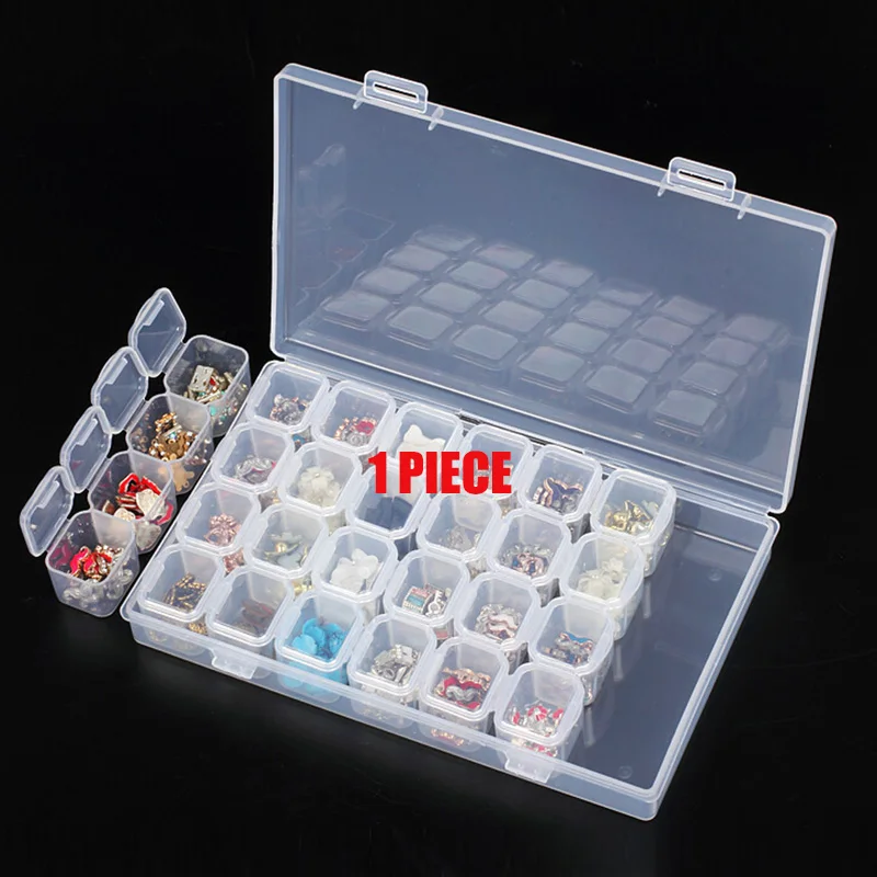 28 12 8 Slots Diamond Embroidery Painting accessories boxes font b Case b font Cross Stitch