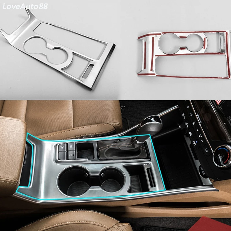 

Car ABS chrome Full Water Cup Holder frame Gear Panel Handbrake Cover Trim Accessories For Hyundai Tucson 2015 2016 2017 2018