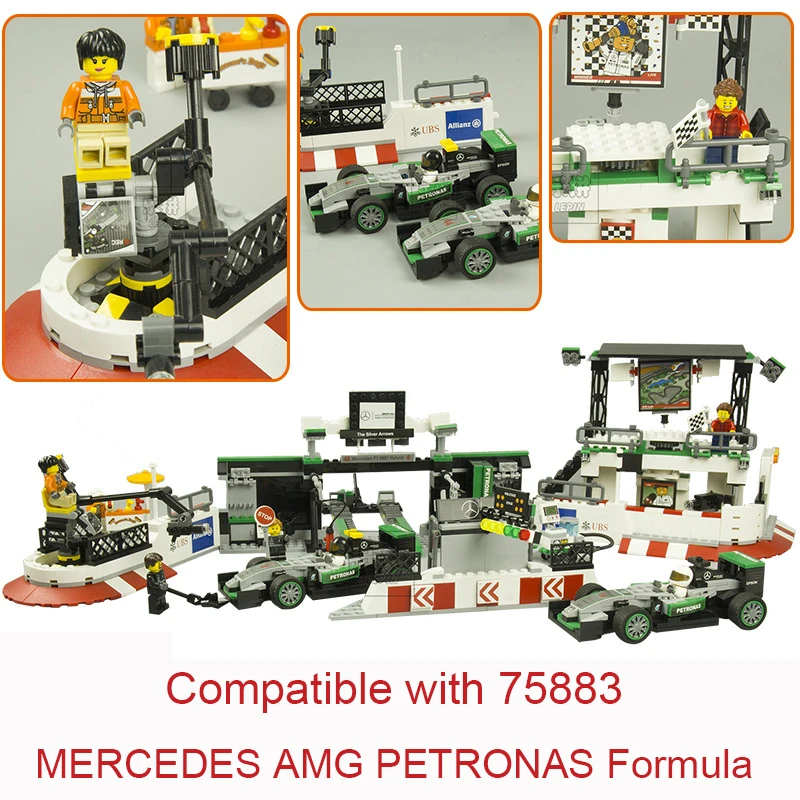 Super Racers Series Speed Champions THE AMG PETRONAS Formulasuper Car 75883 Building Blocks Christmas Toys For Children