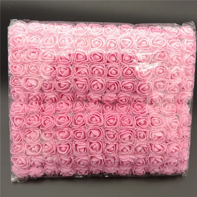144 шт 2 см мини пена Искусственный цветок розы Букет Многоцветный Роза свадебное украшение цветок розы 1 упаковка