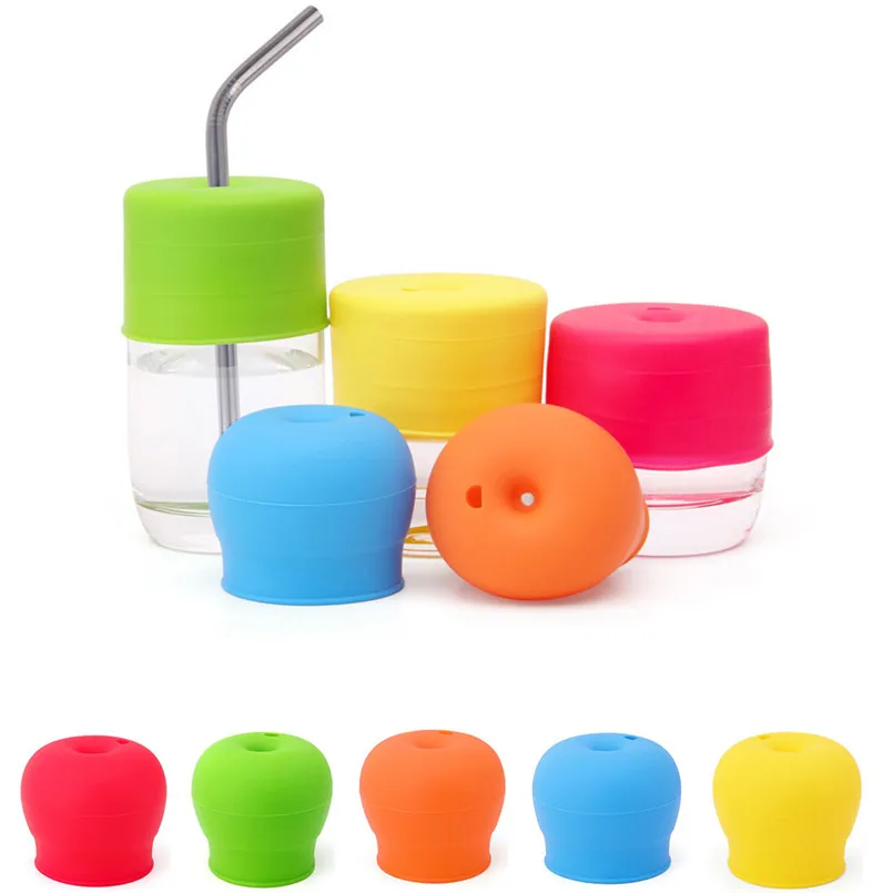 

Universal Silicone Cup Cover Lid Spill-Proof Sippy Cup Straw Lids Water Bottle Cover Glassware Lid Tapa Silicona Taza 40MY28