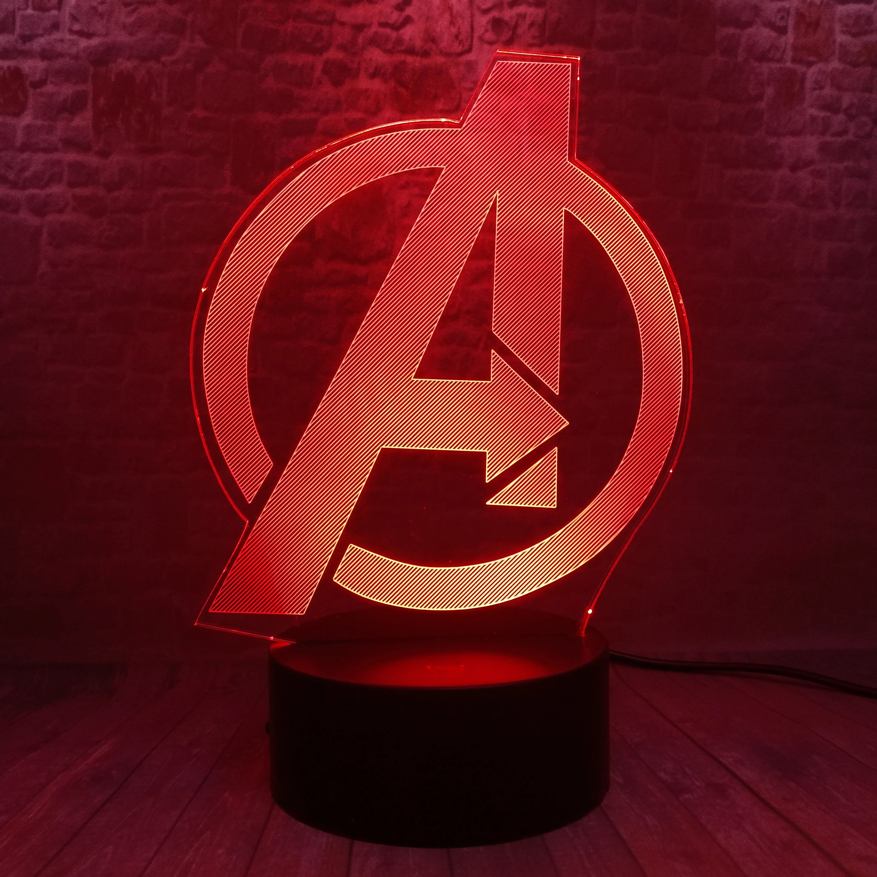 Креатив Мстители модель с 4 знаками логотипа супергерой Marvel Legends 3D RGB светодиодный