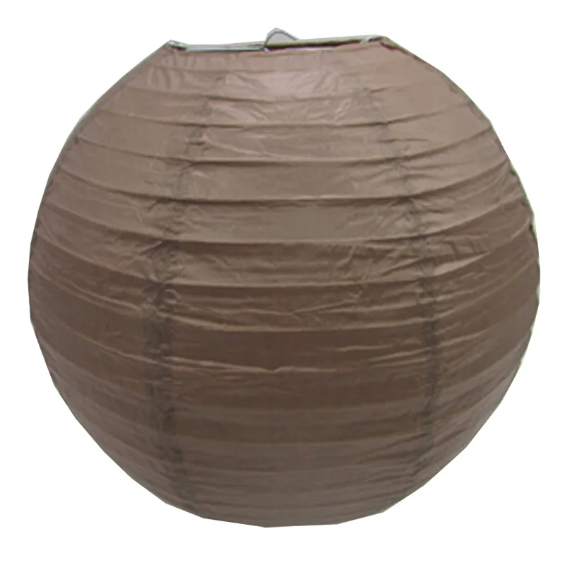 50 шт 30 см(12 дюймов) китайское круглое бумажные фонарики Свадебные украшения - Цвет: Coffee Brown