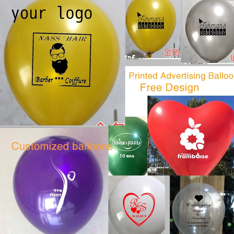 Todos os Tipos de Cores de Alta Polegada Lote 12 Balão Personalizado Logotipo 2.8g Qualidade Balões Impressão 100 Pçs –