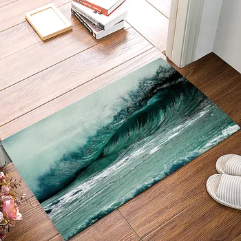 

Sea Wave Beautiful Sight Bathroom Accessories Set Boot Shoes Scraper Floor Carpets Area Runners Accent Rugs Living Room Extra