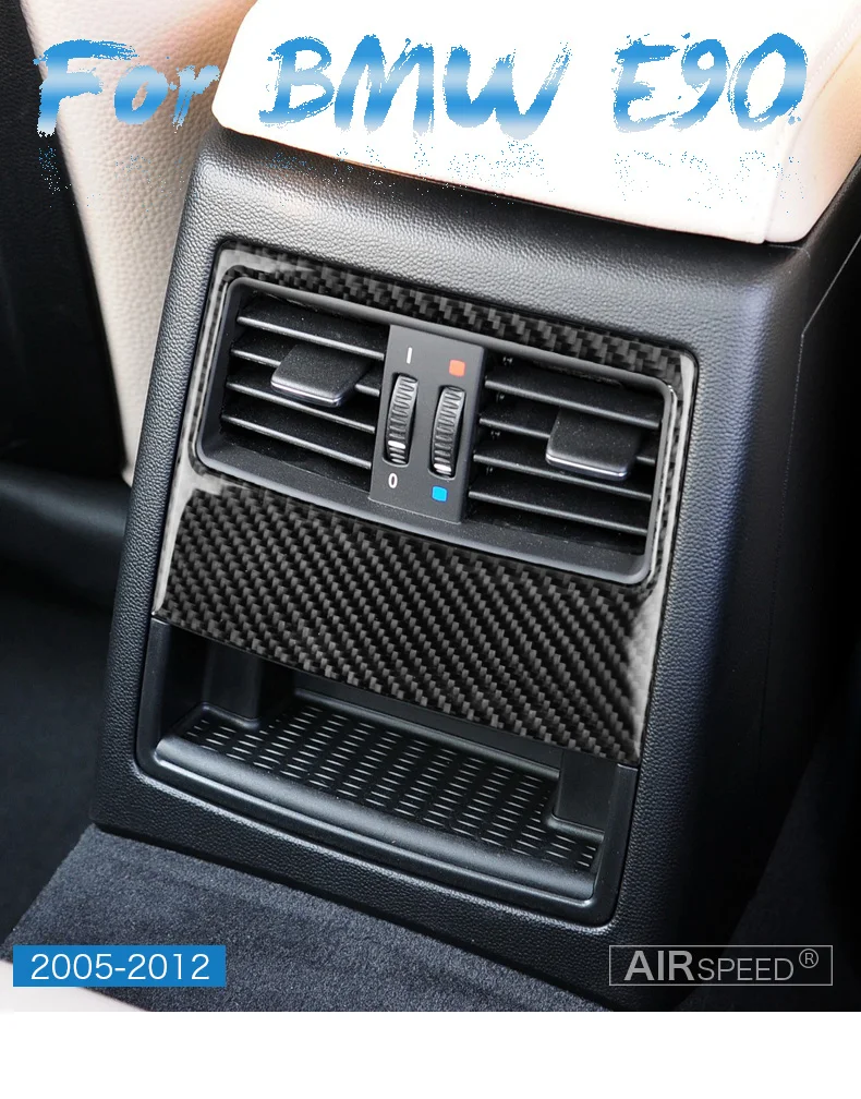  BMW E90 3 Series Accessories 2005-2012 Carbon Fiber Car Interior Rear Air Conditioning Outlet Vent Cover Trim Decor (1)