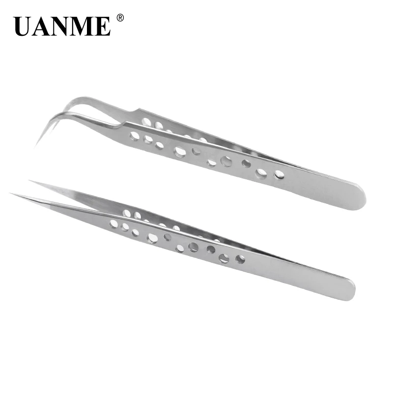 

UANME Anti-static Sharp tips Tweezers Magnetical Curved Straight Precisely Stainless Forceps Phone Repair Hand Tools Sets