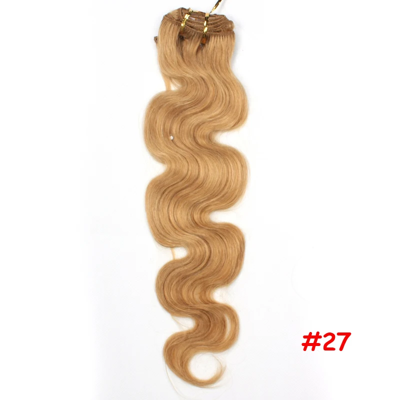 

Clip In Hair Extensions Brazilian Wavy 20Inch/50CM 7Pcs 120grams Real Human Natural Remy Hair 8Colors Women's Hairpieces