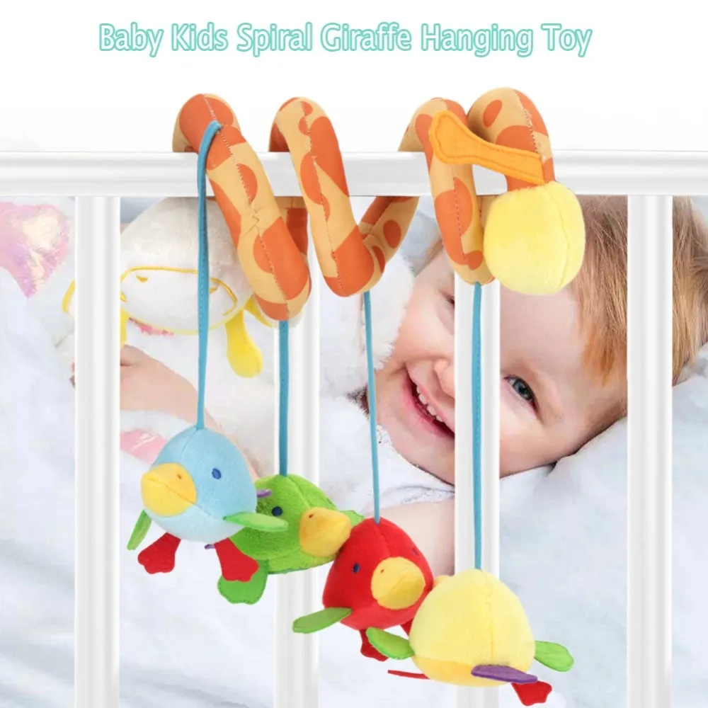 Baby Infant Bed Hanging Musical Soft Plush toy Kids Spiral Giraffe