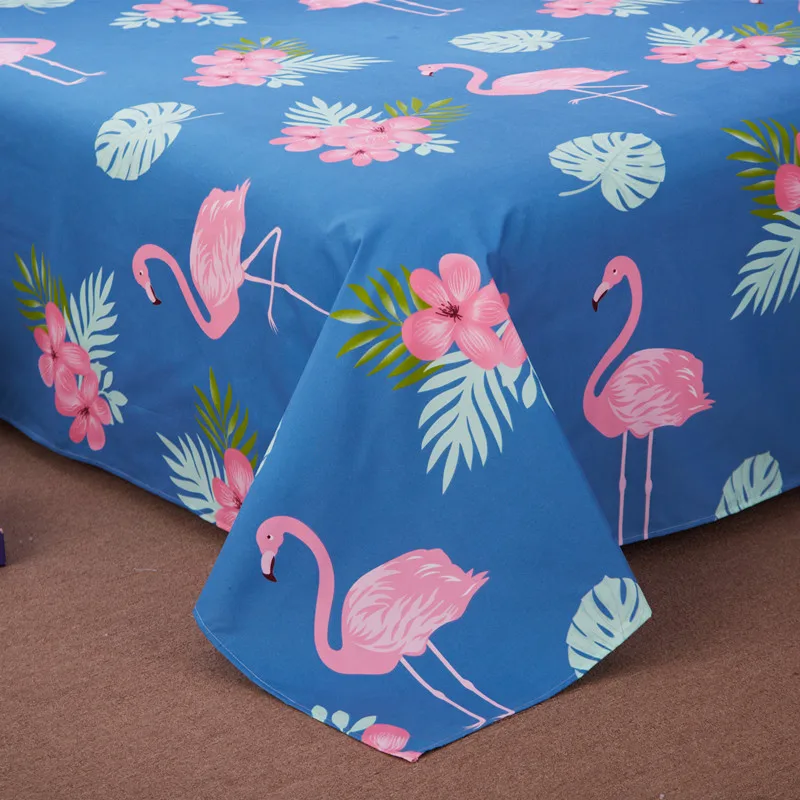 Bonenjoy 3 шт. плоский лист наборы с наволочкой для односпальной кровати синий цвет красный Фламинго простыни для детей мультфильм простыня