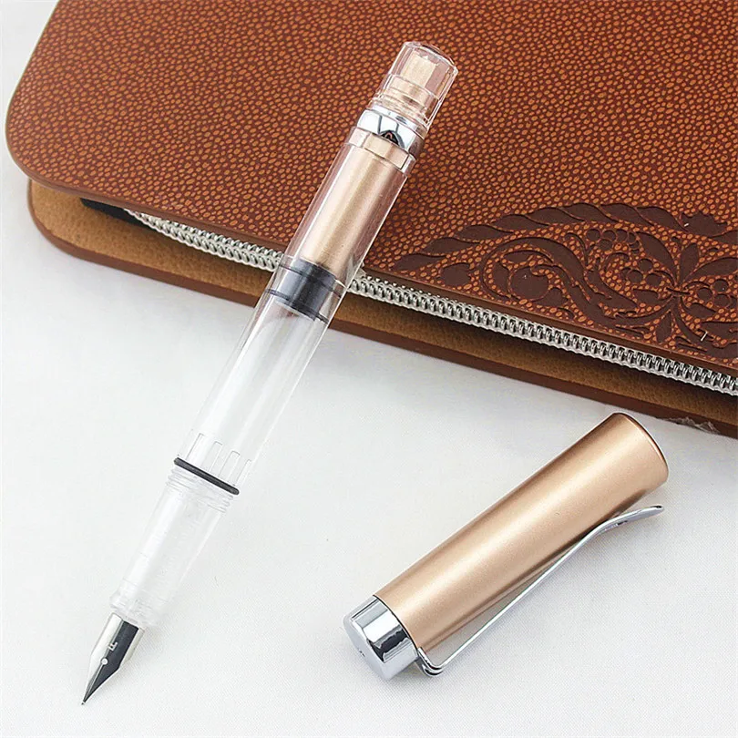 

Financial Tip 0.38mm Fine Fountain Pen Transparent Classic Body EF F Nib School Office Writing Stationery ink pens