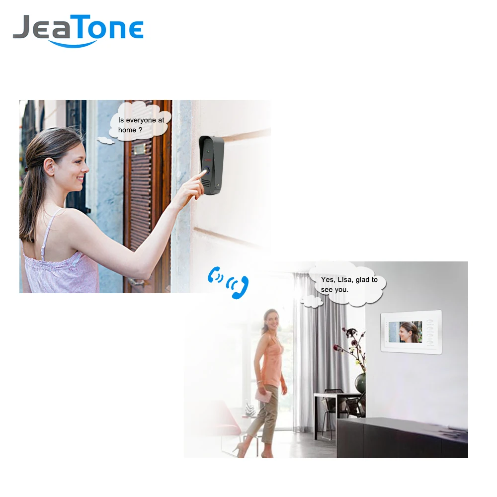 Видеодомофон JeaTone 7 дюймов система домашней безопасности водонепроницаемая