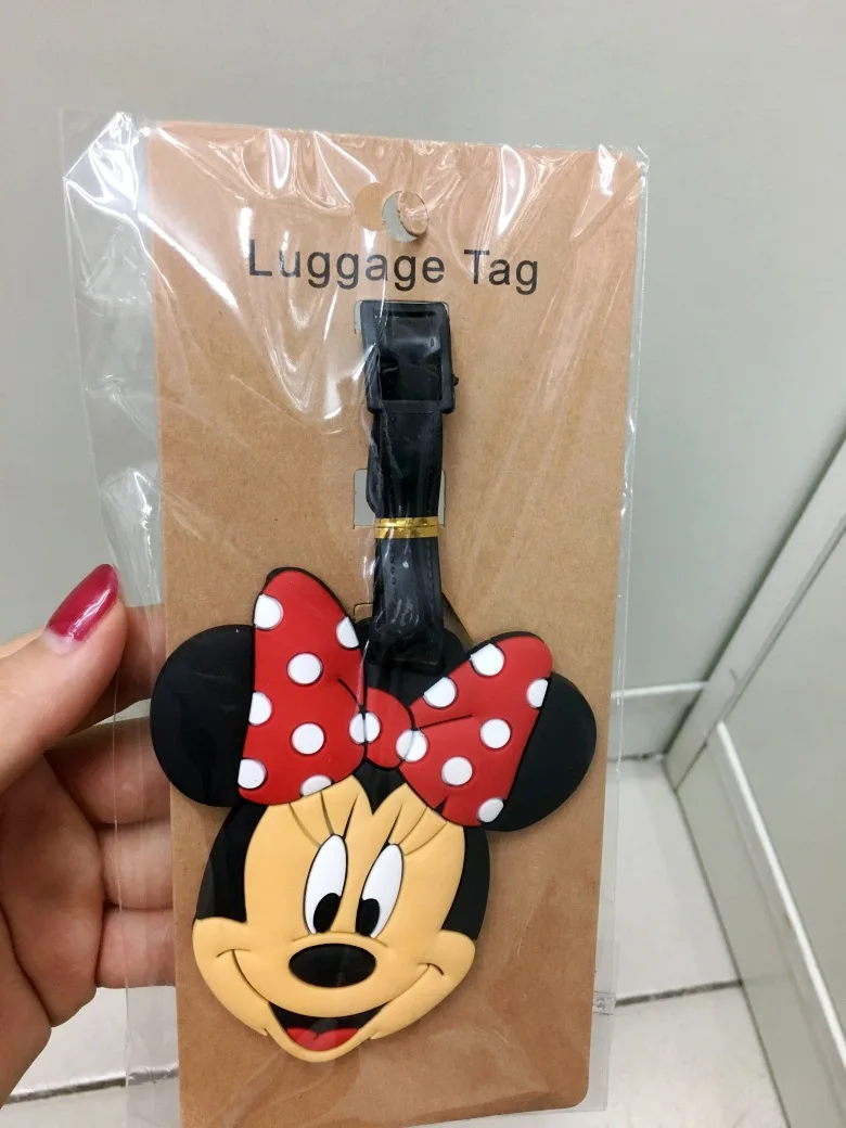 Disney мультфильм Микки Маус дорожные багажные бирки Минни чемодан ID Addres держатель багажные таблички на багаж переносная бирка