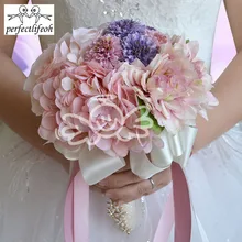 Perfectlifeoh Флорес Новия Розовый Белый Пляж Свадебные цветы Свадебные букеты Винтаж свадебное украшение искусственное свадебное Буке