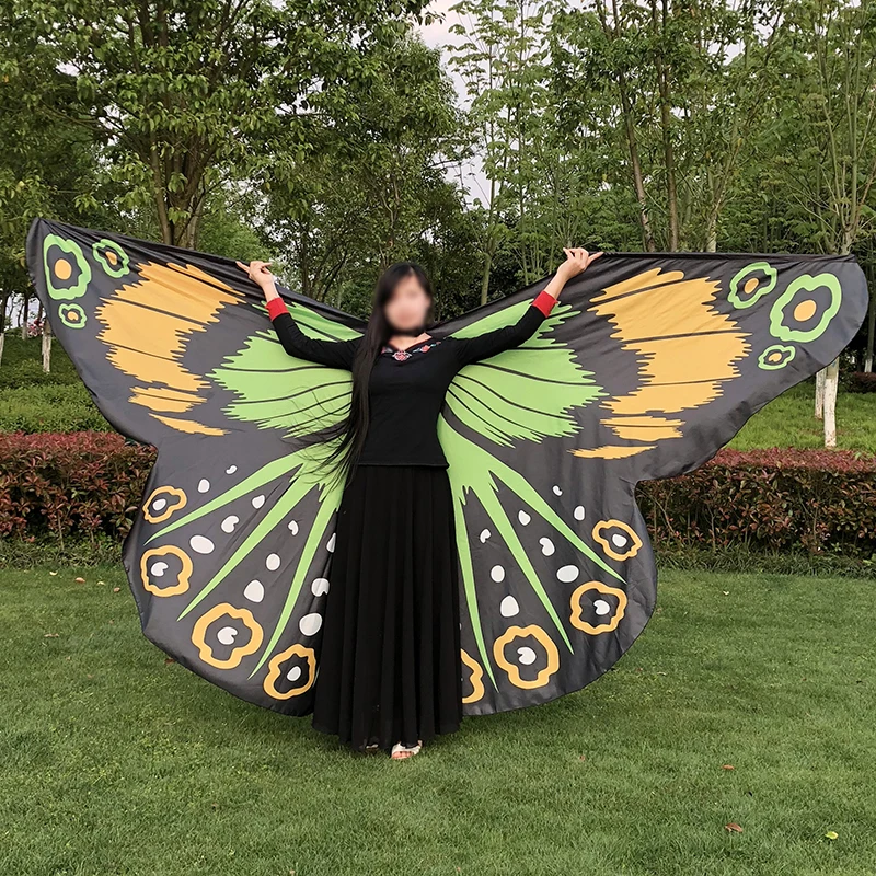 Новинка, крылья бабочки для танца живота на 360 градусов, крылья для восточных танцев, цветные реквизиты для выступлений на сцене, крылья для танца живота без палочки