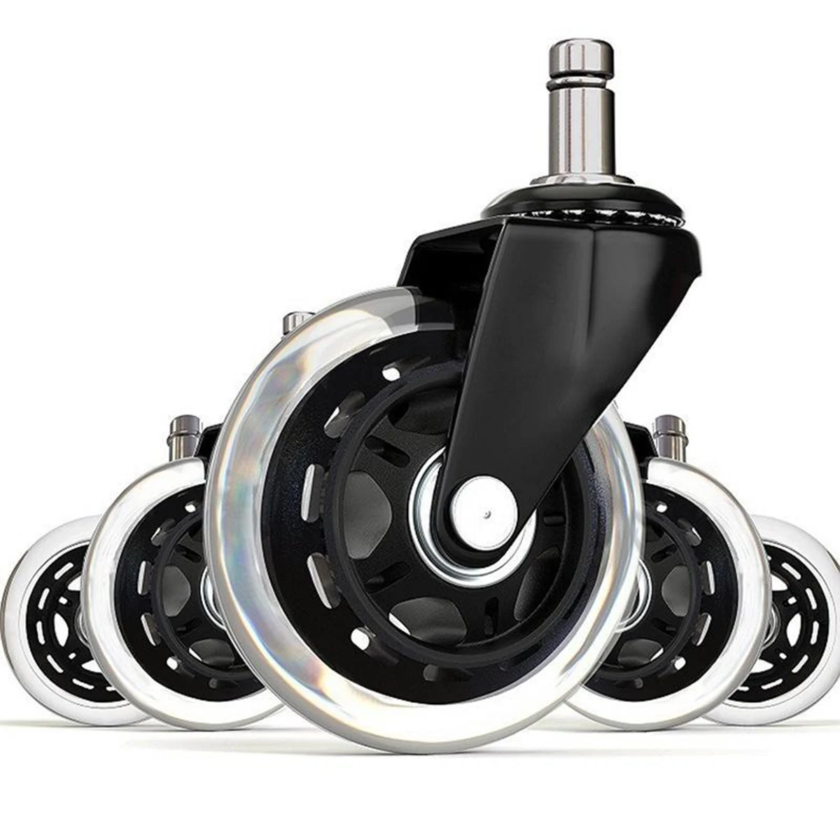 

5pcs Office Chair Caster PU Rubber Swivel Wheels Replacement Heavy Duty 2.5 Inch Roller Wheel Furniture Trolley Roller Castor