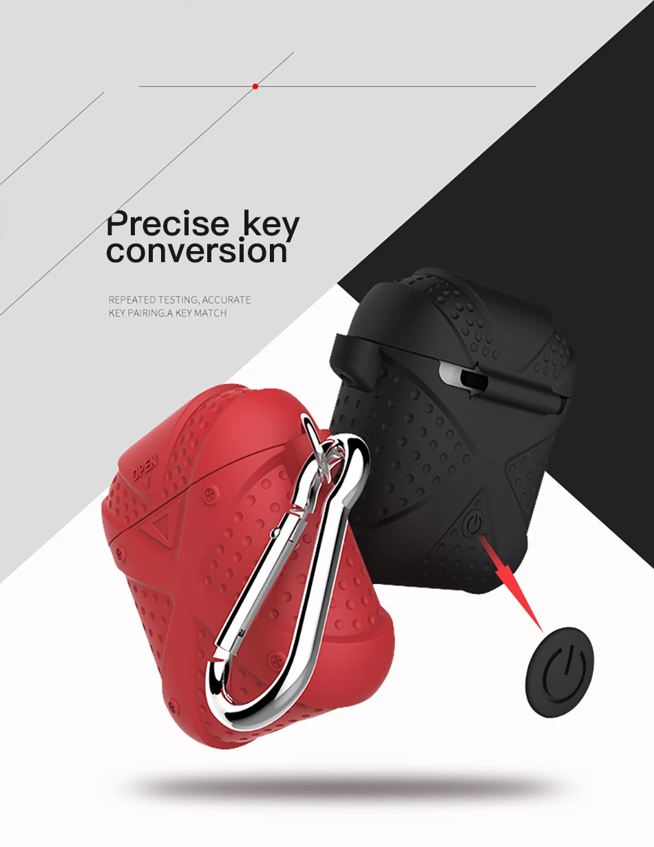 !ACCEZZ Bluetooth Wireless Earphone Case For AirPod Soft Cover Accessories For Apple Airpods Headphone Charger Box With Keychain (4)