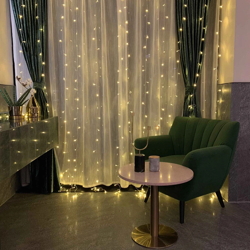 

Window Curtain LED String Light 4.5MX3M Outdoor Icicle Christmas Fairy String Light Wedding Garden Fairy Garland