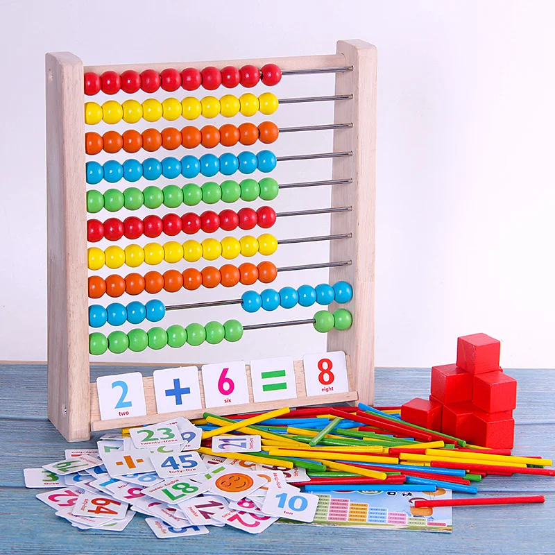 Дошкольные деревянные игрушки Монтессори, арифметический подсчет, обучающая подставка, доска для раннего образования, Обучающие приспособления, математические игрушки для детей