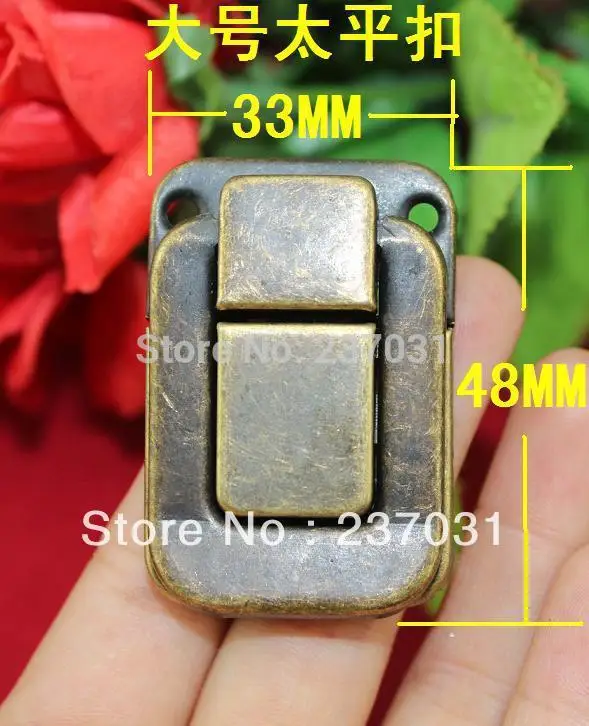 

Large taiping box buckle/antique buckles/iron lock/wine box box lock buckle 33 * 48 mm/green bronze box