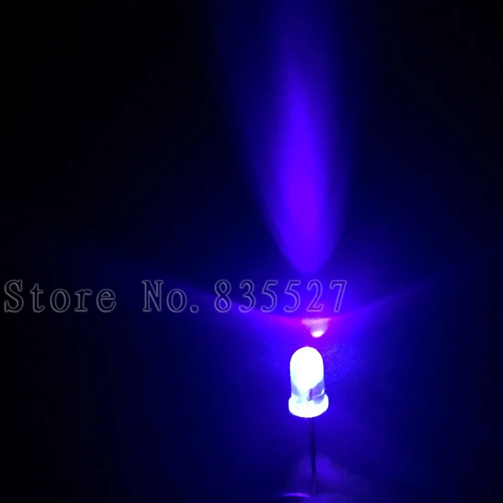 50 шт./лот 6-7lm УФ фиолетовый 5 мм круглый носок Светодиодная лампа бисер супер яркий свет светодиодов
