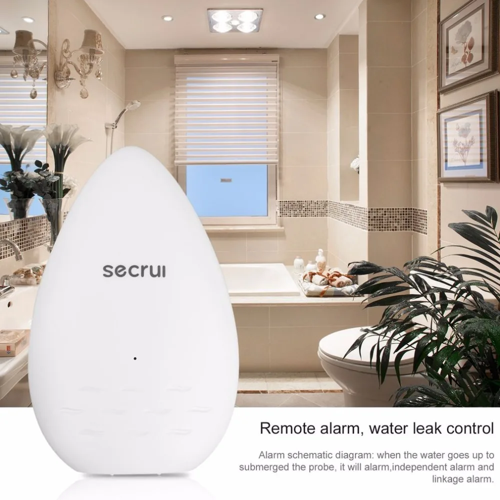 

Secrui 433MHz Water Detection Alarm Water Leakage Sensor Alarm Equipment Electronic Water Leak Detector Alarm Wifi connect