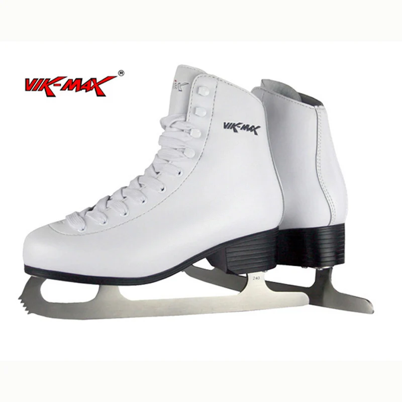 VIK MAX Adult Kids Leather Ice Speed Skate Shoes With Aluminium Alloy