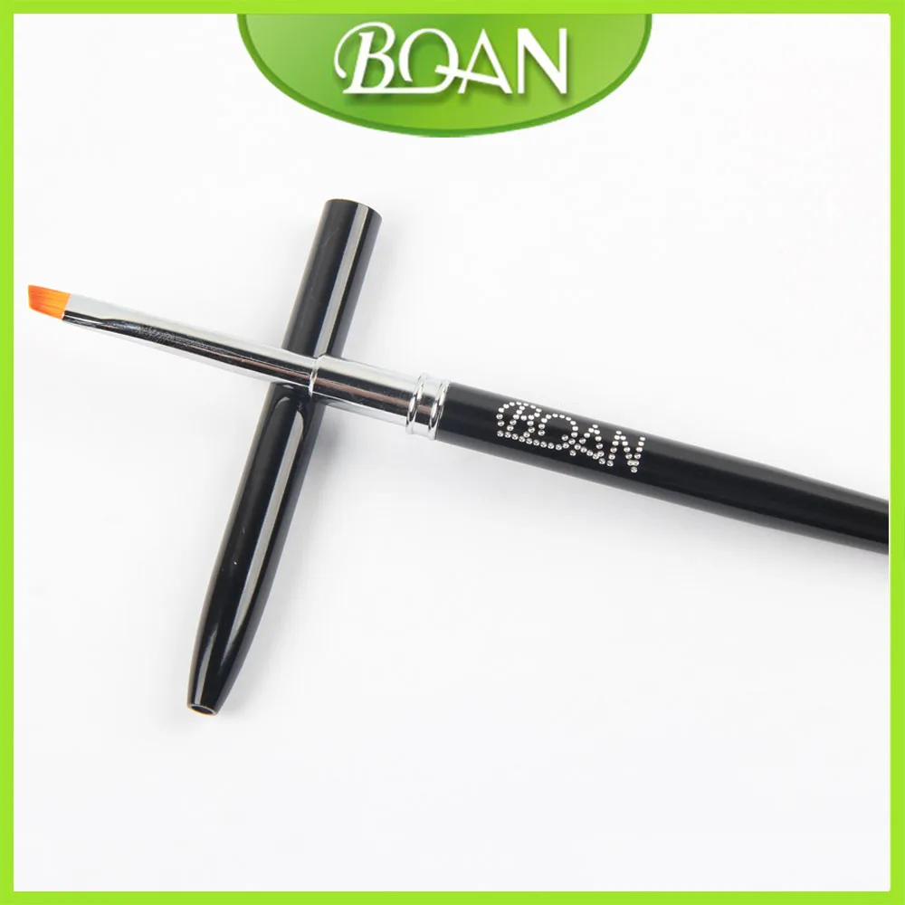 BQAN#4 профессиональная ручка металл черная ручка УФ гель дизайн нейлон Косой голова украшение ногтей кисть Инструменты для ногтей