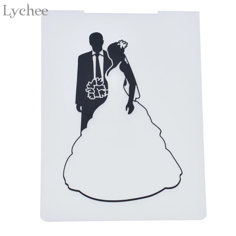 Lychee Свадебные пары пластиковый с тиснением папка для самодельный альбом Скрапбукинг карта инструмент пластиковый шаблон
