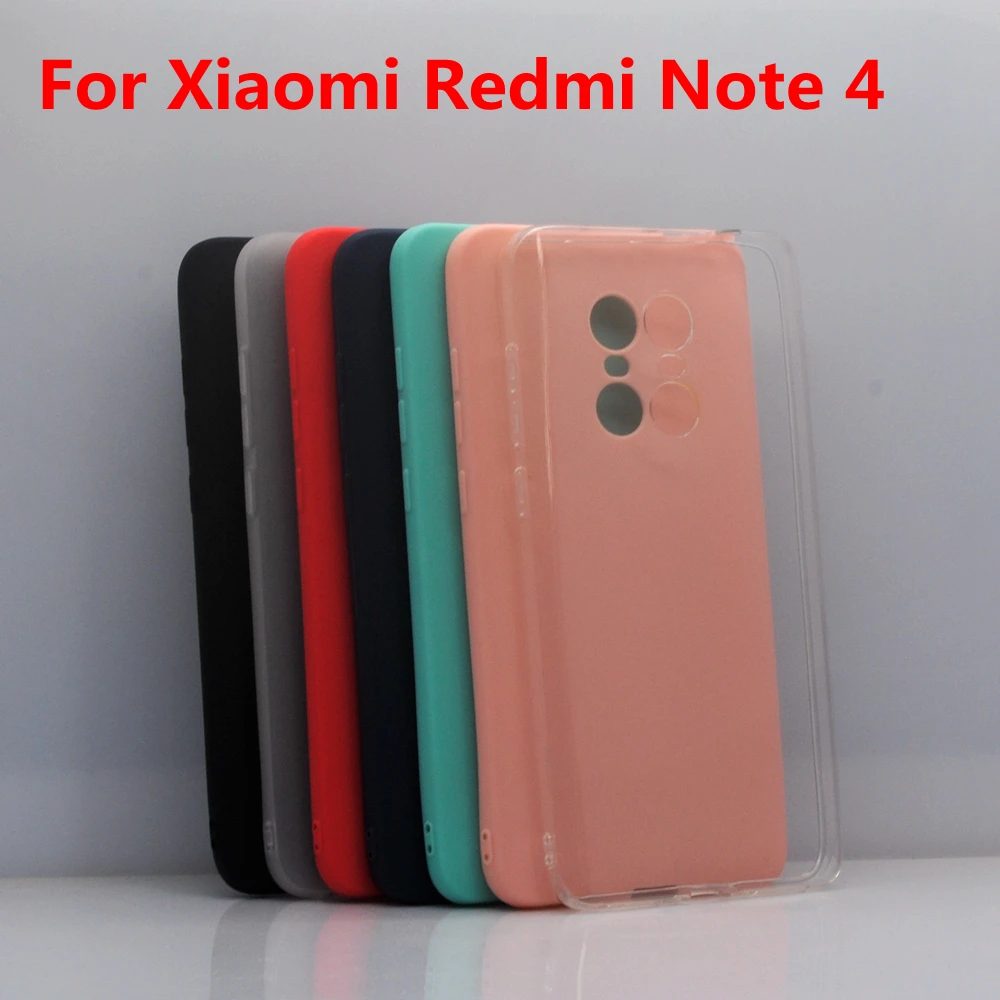 Телефон Случае для Xiaomi Redmi Note 4 (5.5 дюймов) Ultra Slim Fit 0.5 мм Мягкий Прозрачный или Матовый Вернуться ТПУ Чехол для Редми Примечание