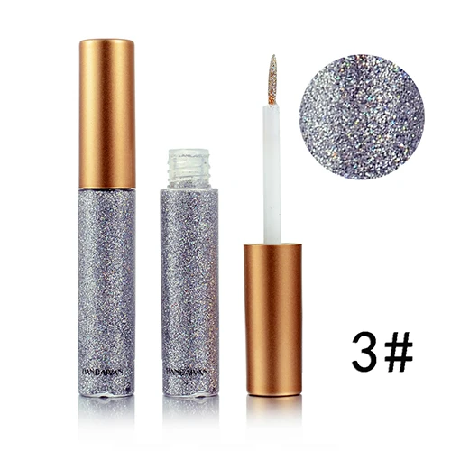 OSHIONER 10 Colors Glitter Liquid Eyeliner Long Lasting Waterproof Shimmer Sparkling Metallic Colorful Eyeliner Pen Eye Shadow - Цвет: 3