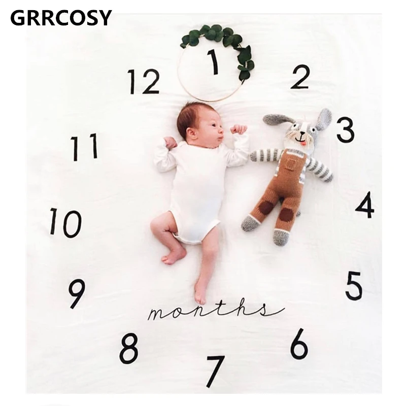 

GRRCOSY Flower 100x100cm Baby Milestone Blanket Photo Photography Prop Blankets Backdrop Cloth Calendar Baby Photo Accessories